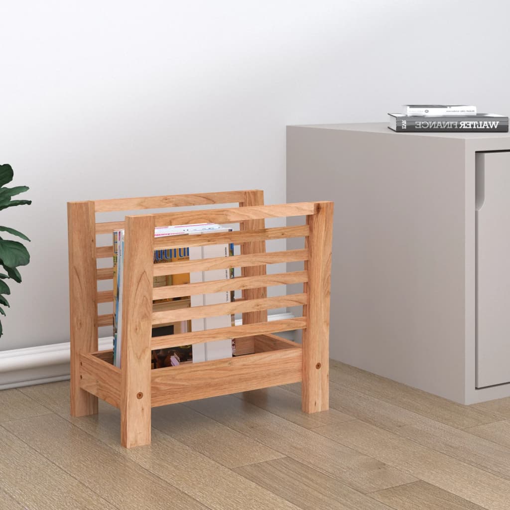 Magazine Rack 40X26.5X38.5 Cm Solid Wood Walnut