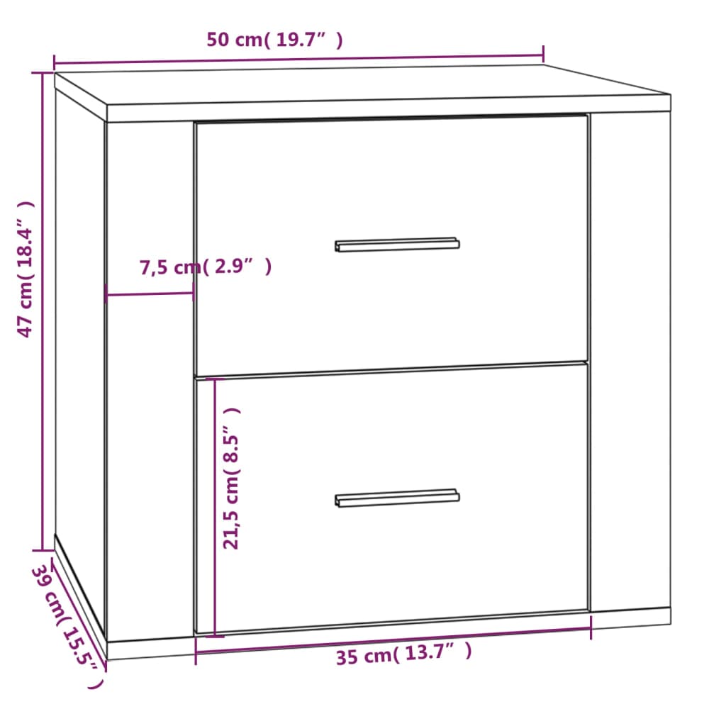 Bedside Cabinet 50X39X47 Cm
