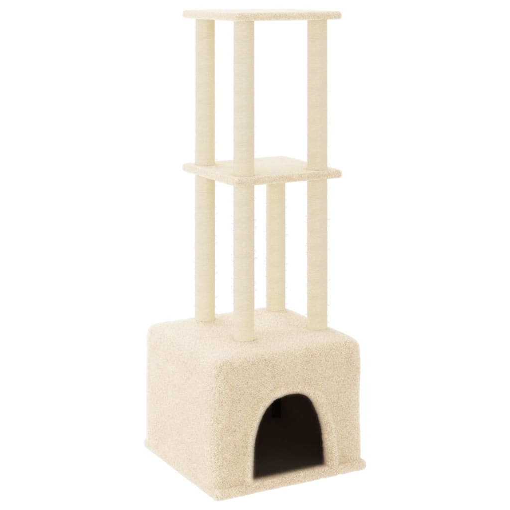 Cat Tree With Sisal Scratching Posts 133.5 Cm