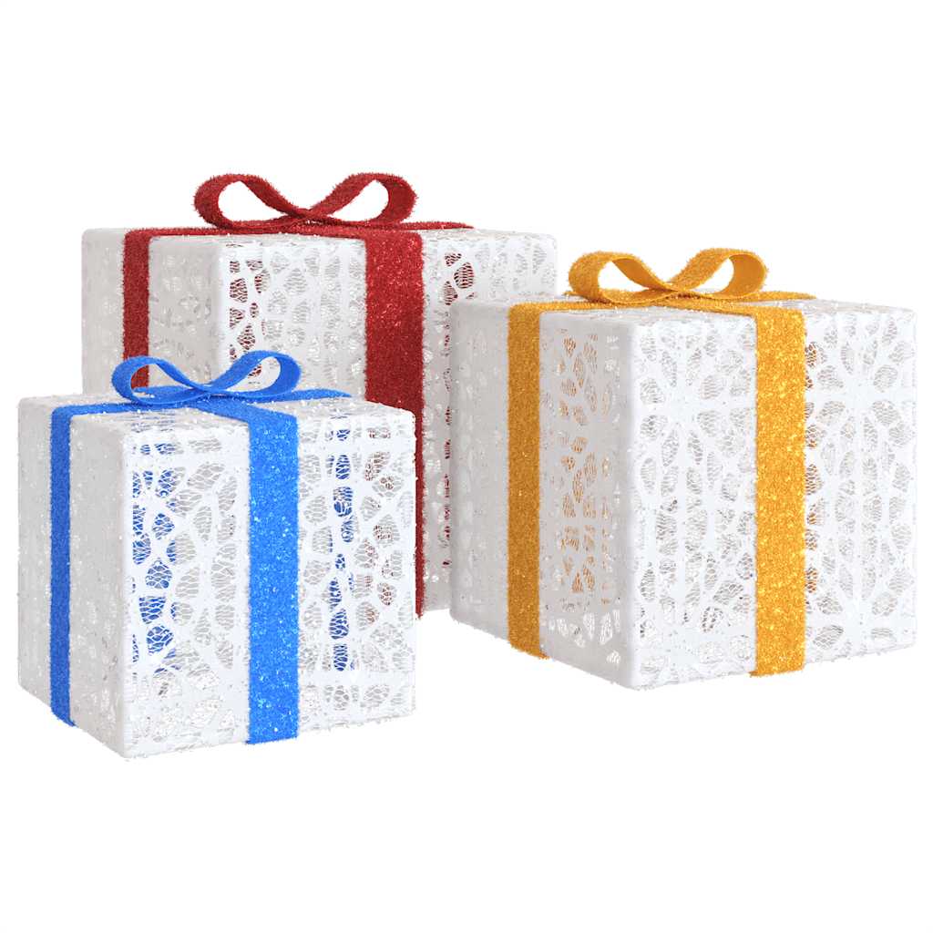 Lighted Christmas Boxes 3 Pcs 64 Leds Warm