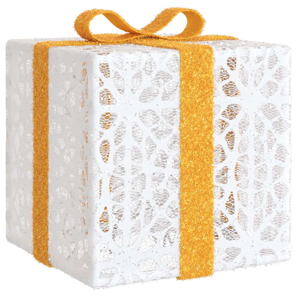 Lighted Christmas Boxes 3 Pcs 64 Leds Warm