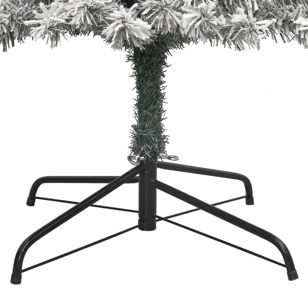 Slim Christmas Tree With Stand And Flocked Snow Pvc