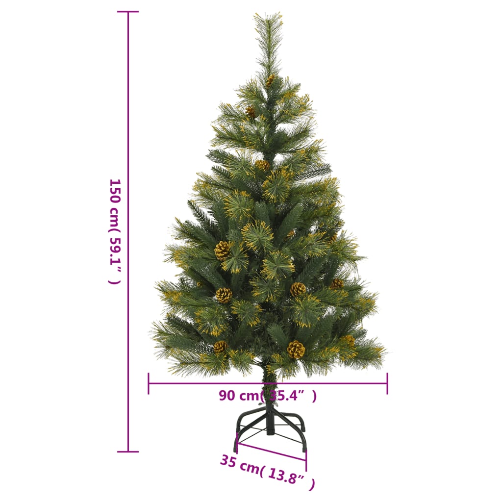 Artificial Hinged Christmas Tree With Cones