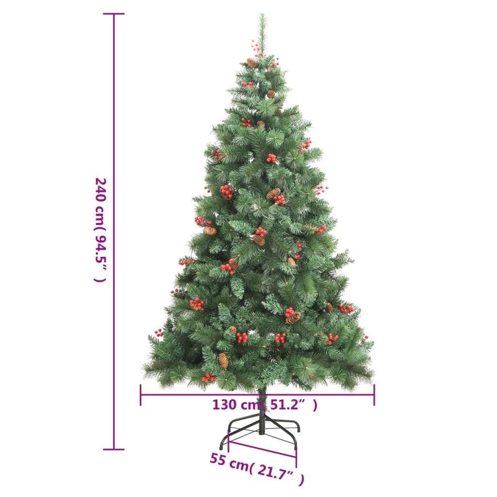 Artificial Hinged Christmas Tree With Cones And Berries