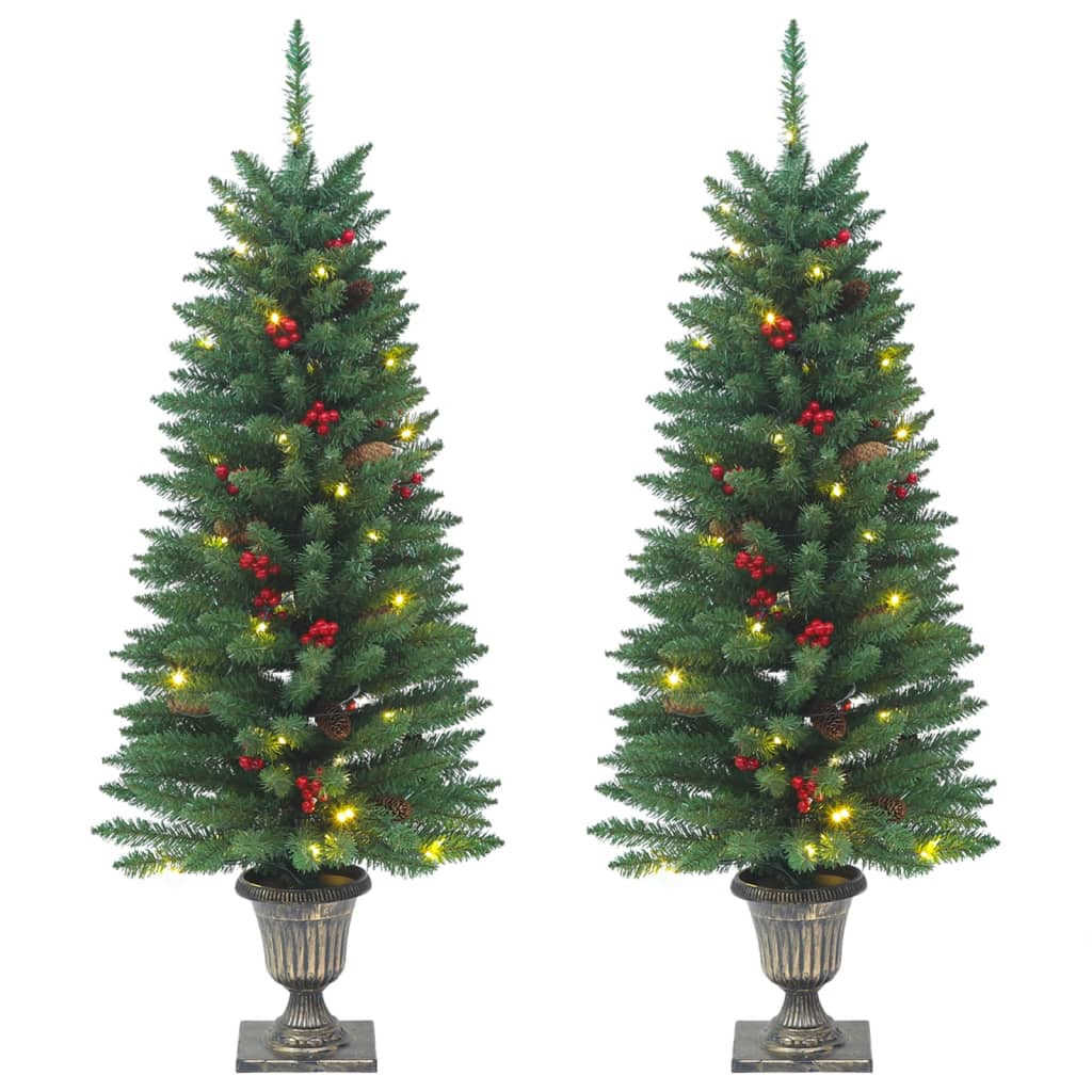Artificial Christmas Trees 2 Pcs 100 Leds 120 Cm