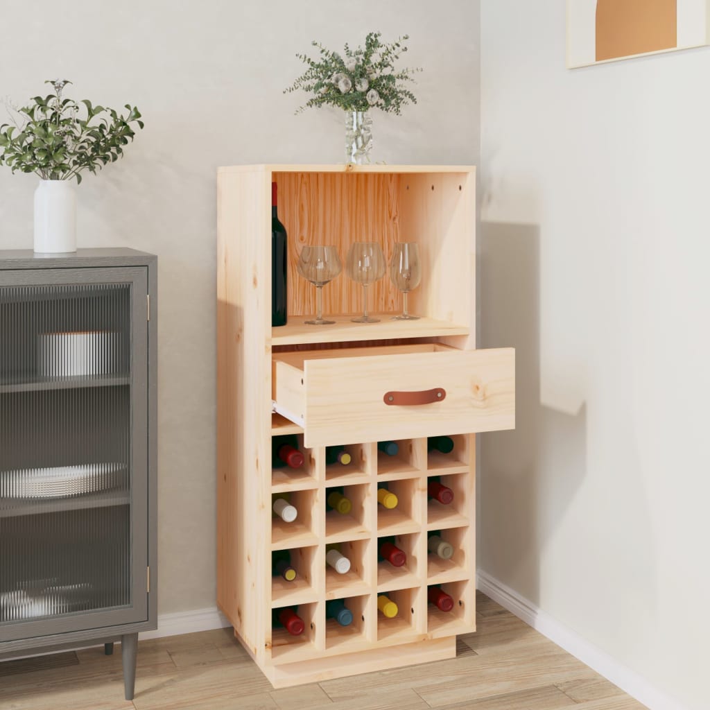 Wine Cabinet 45X34X100 Cm Solid Wood Pine