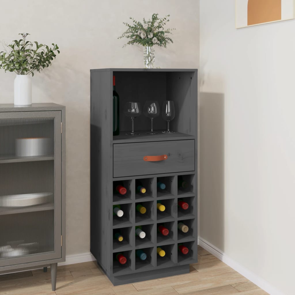 Wine Cabinet 45X34X100 Cm Solid Wood Pine