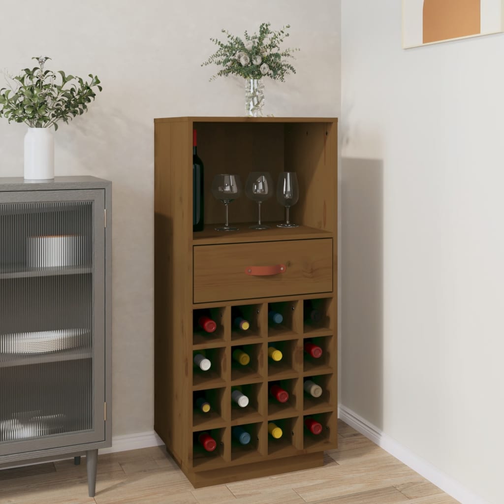 Wine Cabinet 45X34X100 Cm Solid Wood Pine