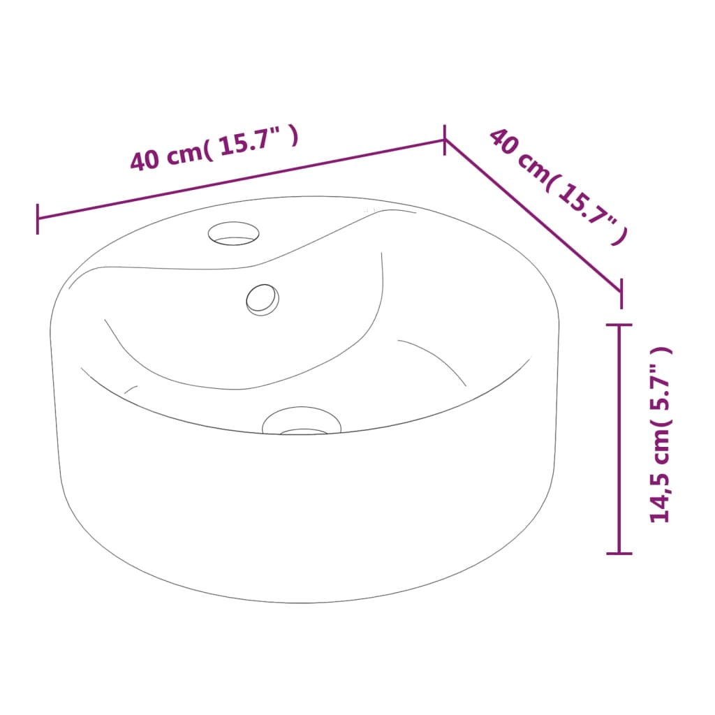 Wash Basin Ceramic Round