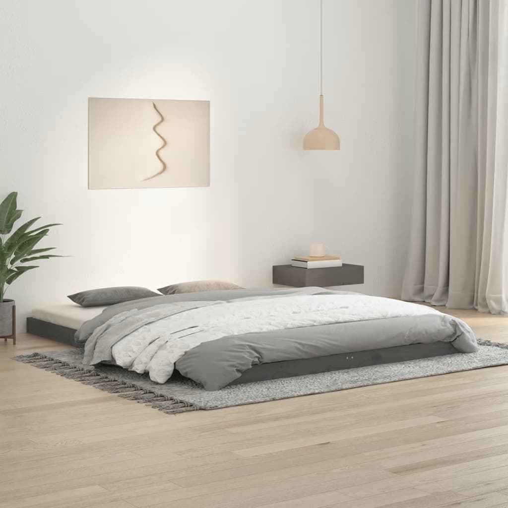 Bed Frame Without Mattress Double Solid Wood Pine