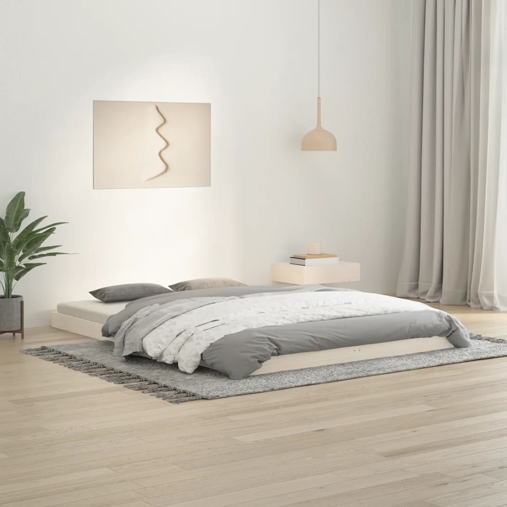 Bed Frame Without Mattress Double Solid Wood Pine