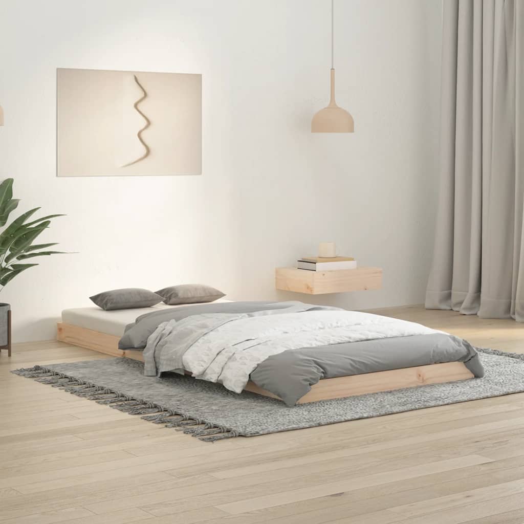 Bed Frame Without Mattress Double Solid Wood Pine
