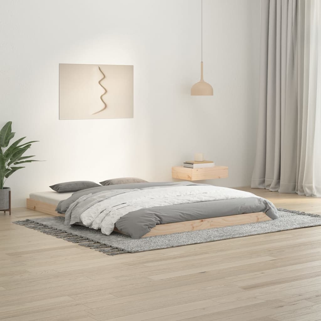 Bed Frame Without Mattress Double Solid Wood Pine