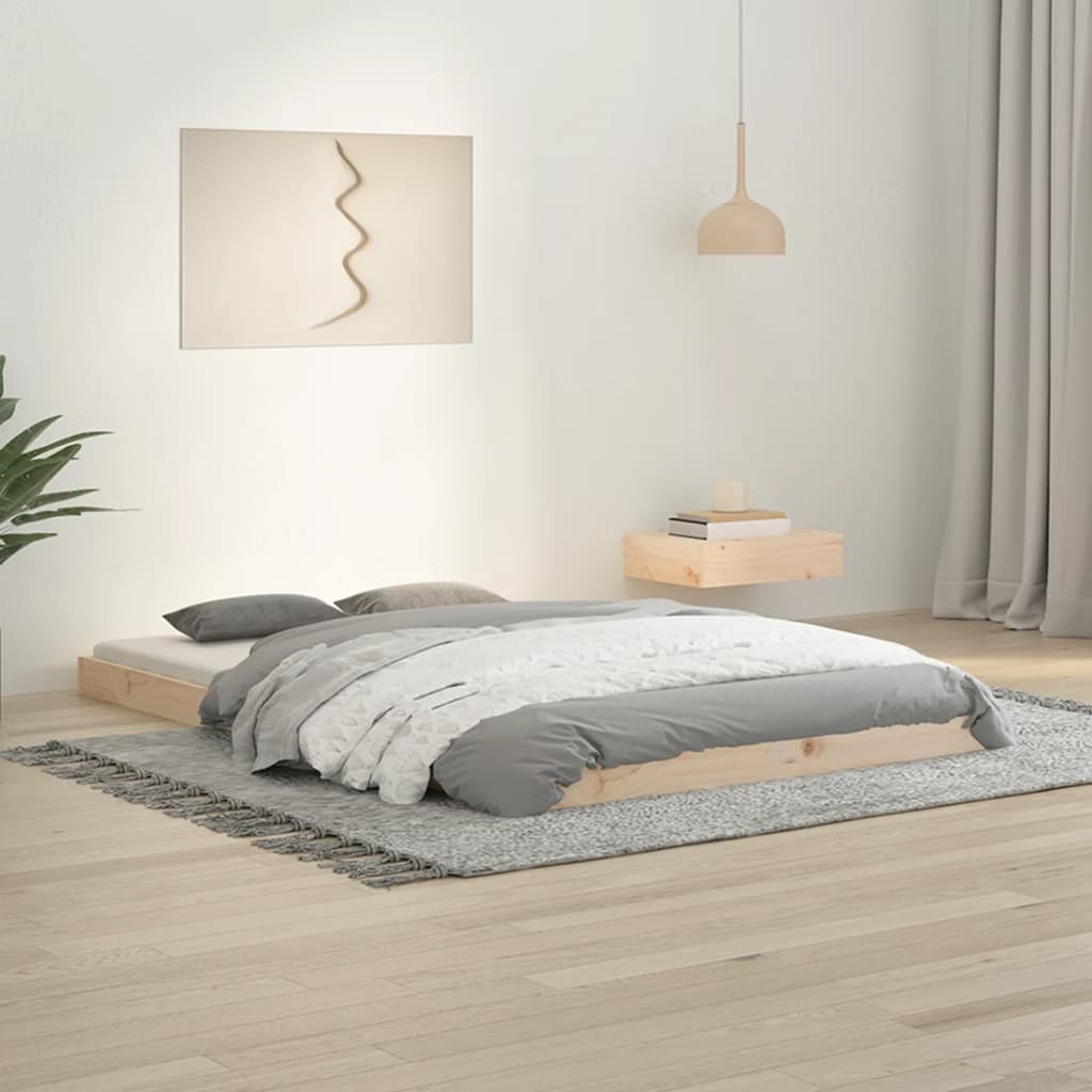 Bed Frame Without Mattress Double Solid Wood Pine