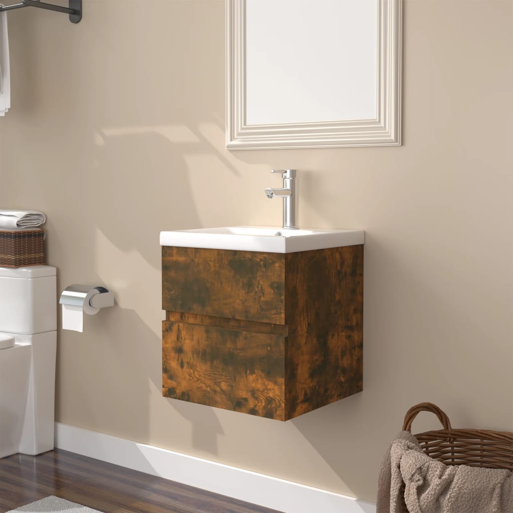 Sink Cabinet With Built-In Basin And Faucet