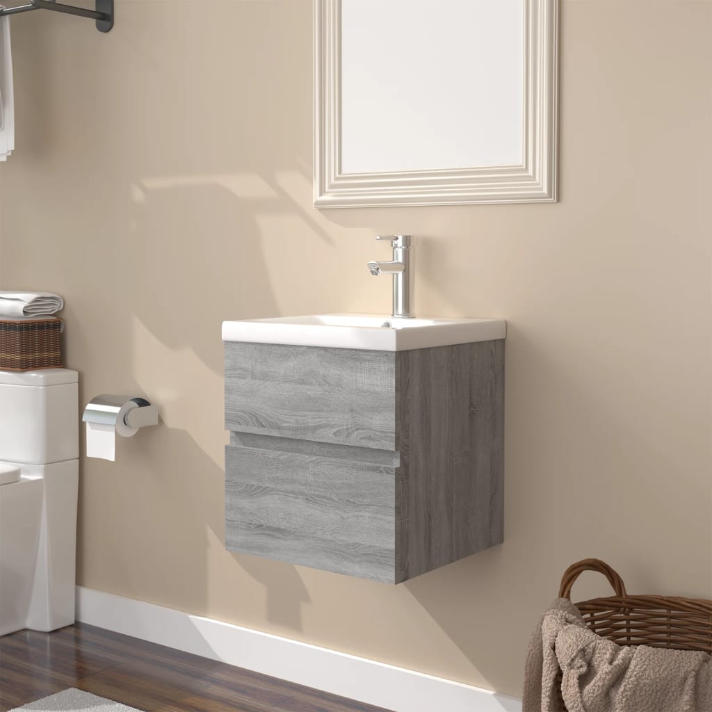 Sink Cabinet With Built-In Basin And Faucet