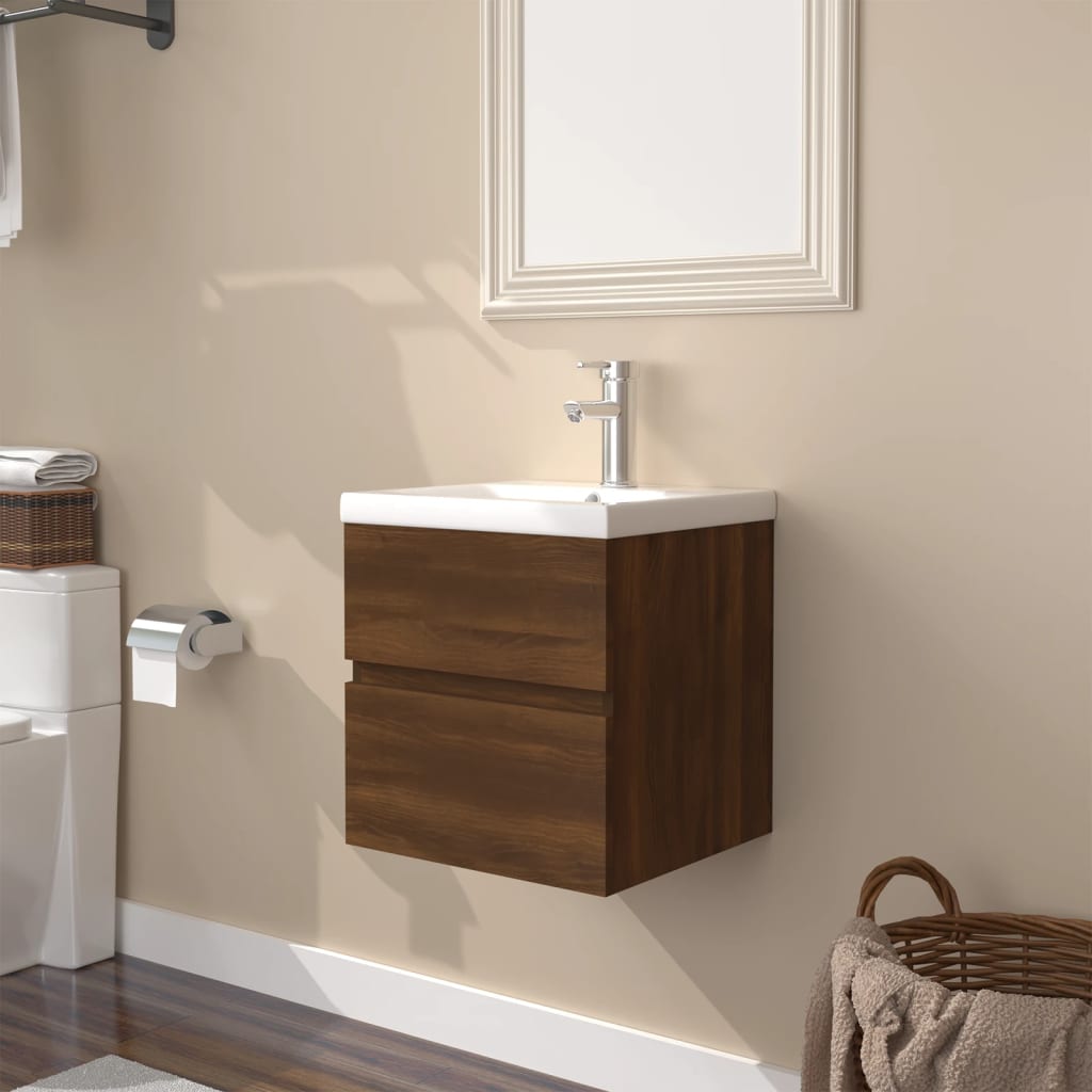 Sink Cabinet With Built-In Basin And Faucet