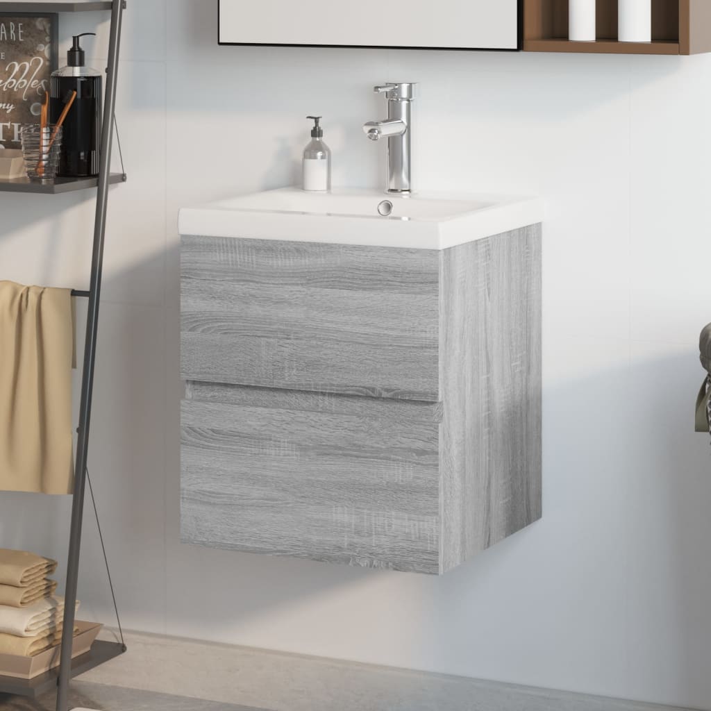 Sink Cabinet With Built-In Basin And Faucet