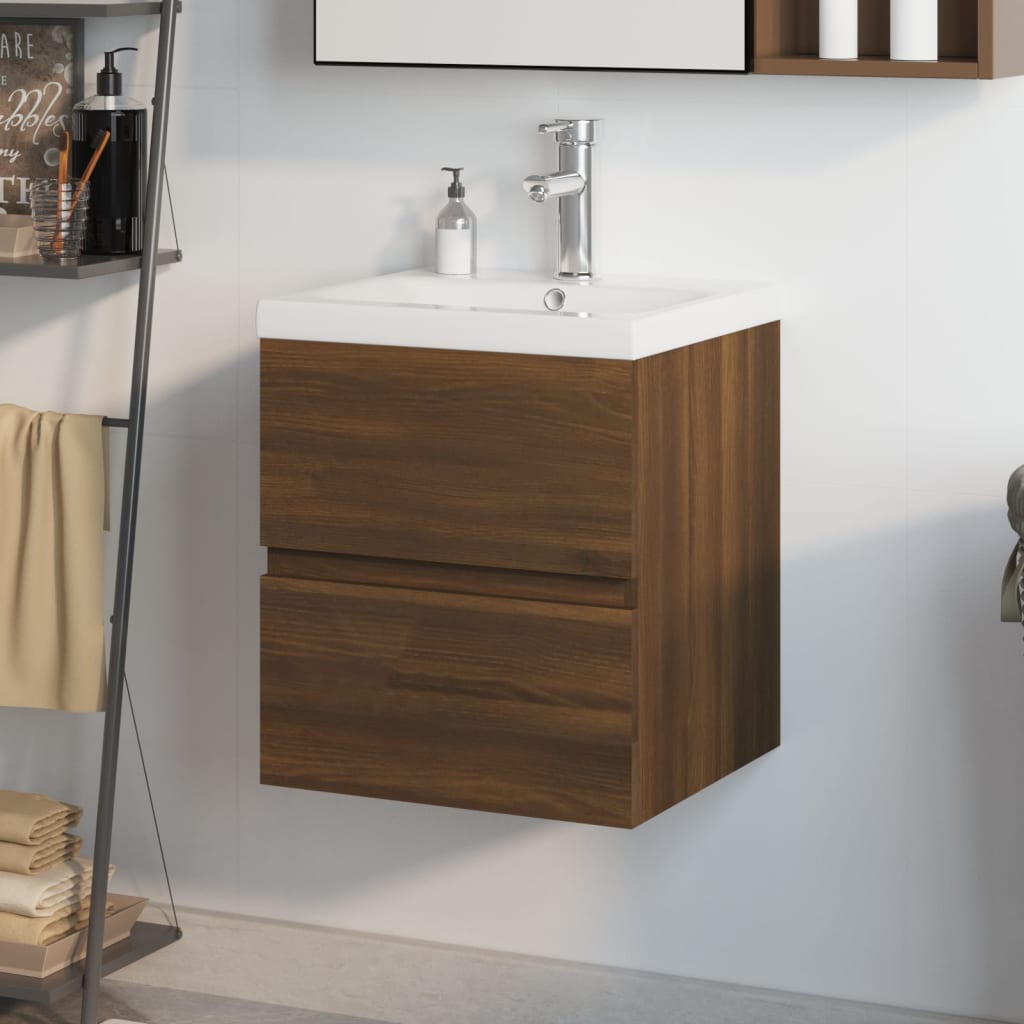 Sink Cabinet With Built-In Basin And Faucet