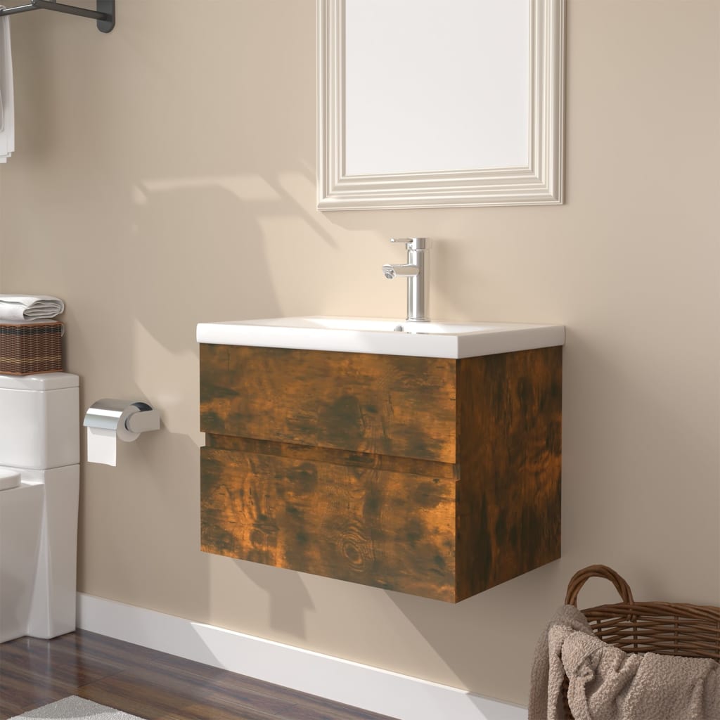 Sink Cabinet With Built-In Basin And Faucet