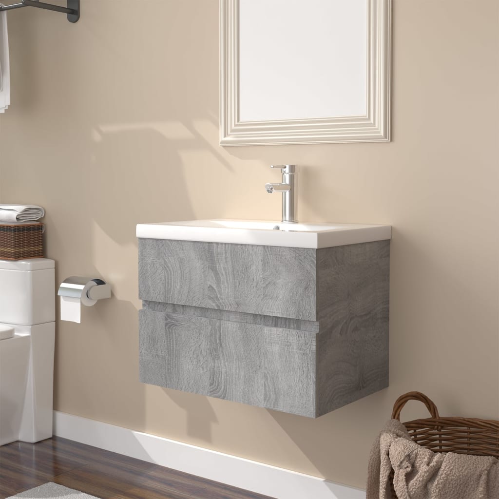 Sink Cabinet With Built-In Basin And Faucet