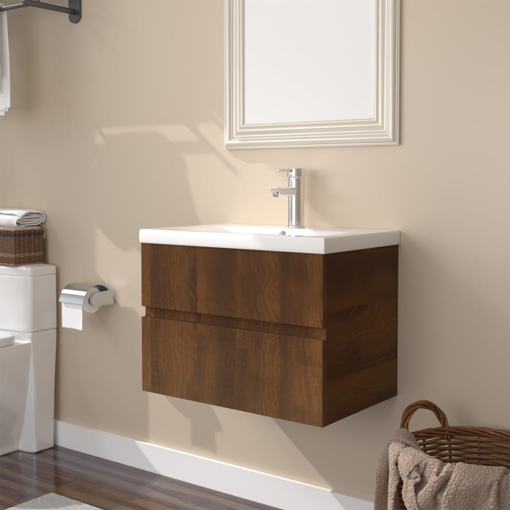 Sink Cabinet With Built-In Basin And Faucet