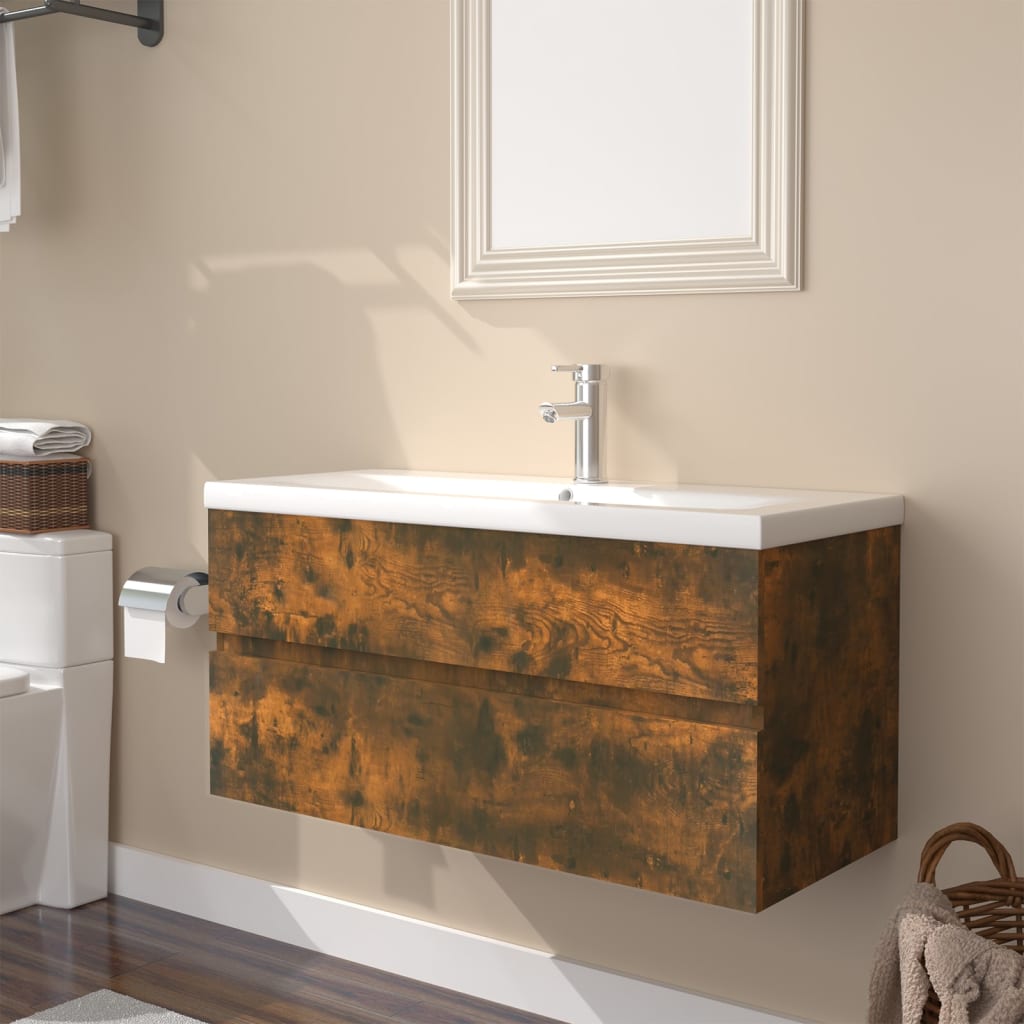 Sink Cabinet With Built-In Basin And Faucet