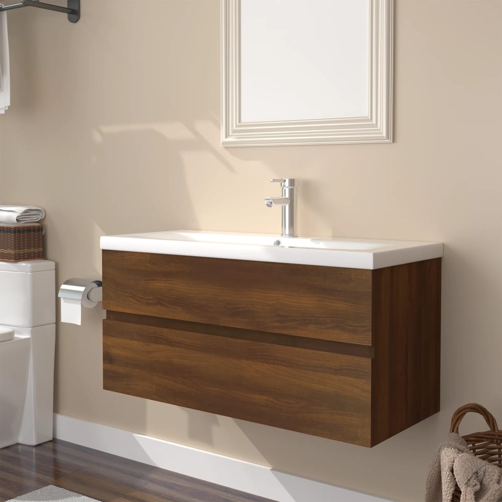 Sink Cabinet With Built-In Basin And Faucet