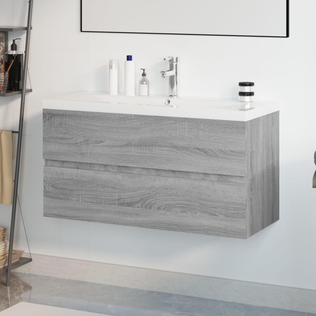 Sink Cabinet With Built-In Basin And Faucet
