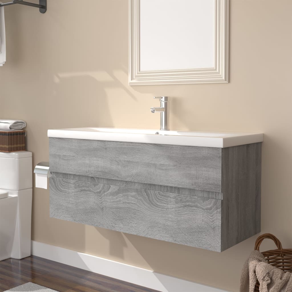 Sink Cabinet With Built-In Basin And Faucet