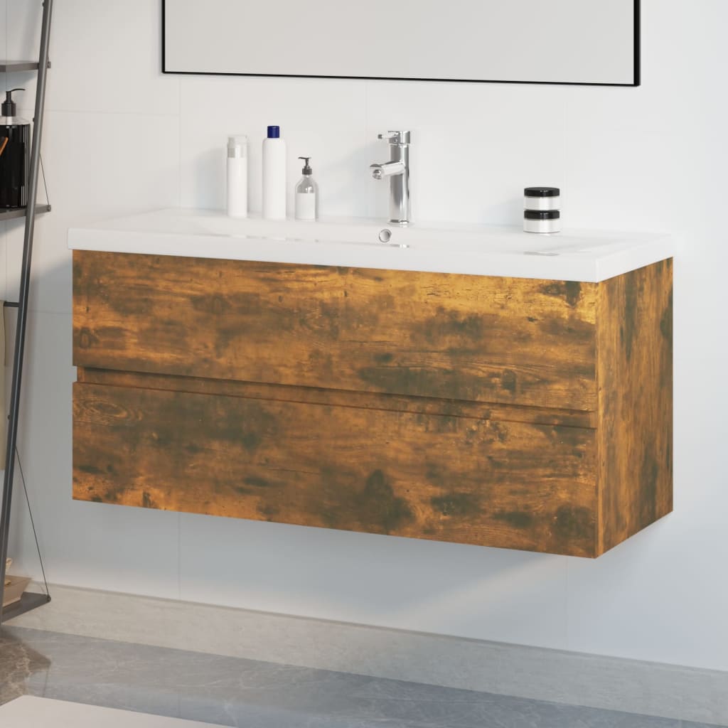 Sink Cabinet With Built-In Basin And Faucet
