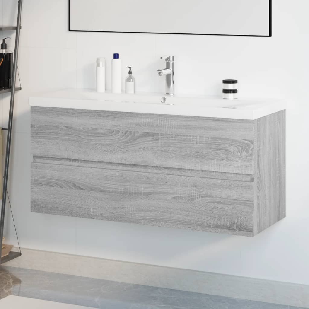 Sink Cabinet With Built-In Basin And Faucet