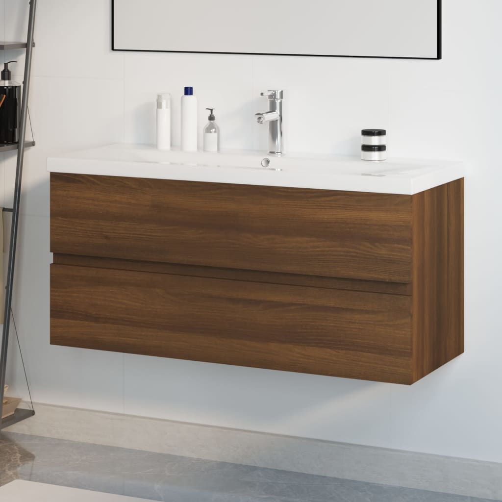 Sink Cabinet With Built-In Basin And Faucet