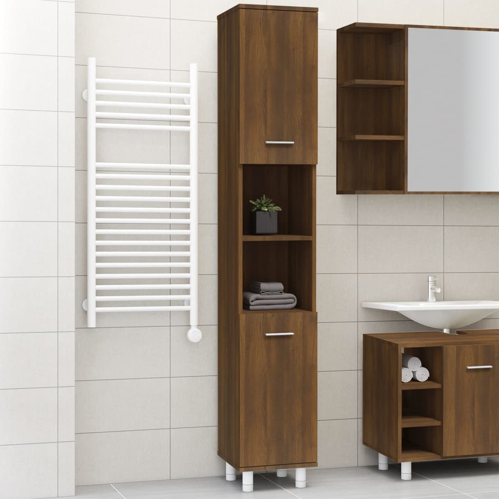Bathroom Cabinet 30X30X179 Cm Engineered Wood