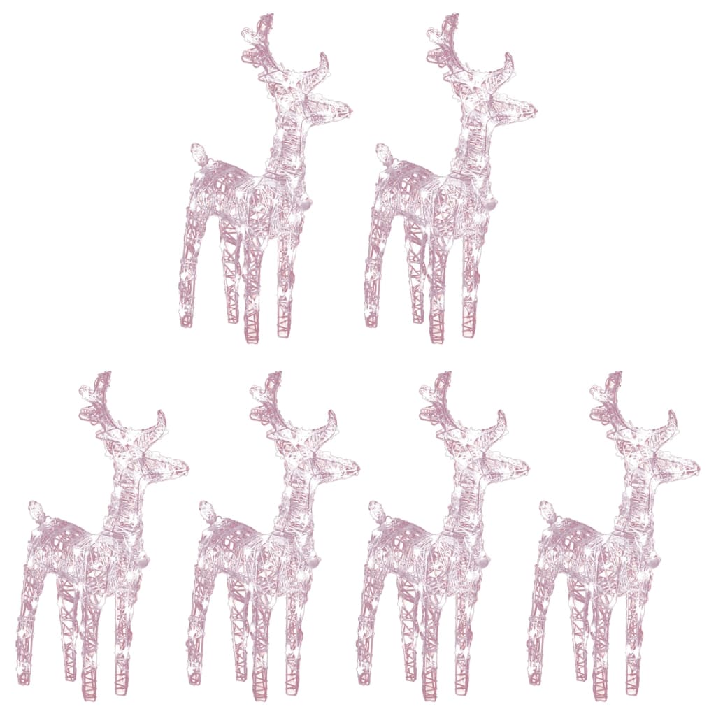 Christmas Reindeers 6 Pcs 240 Leds Acrylic