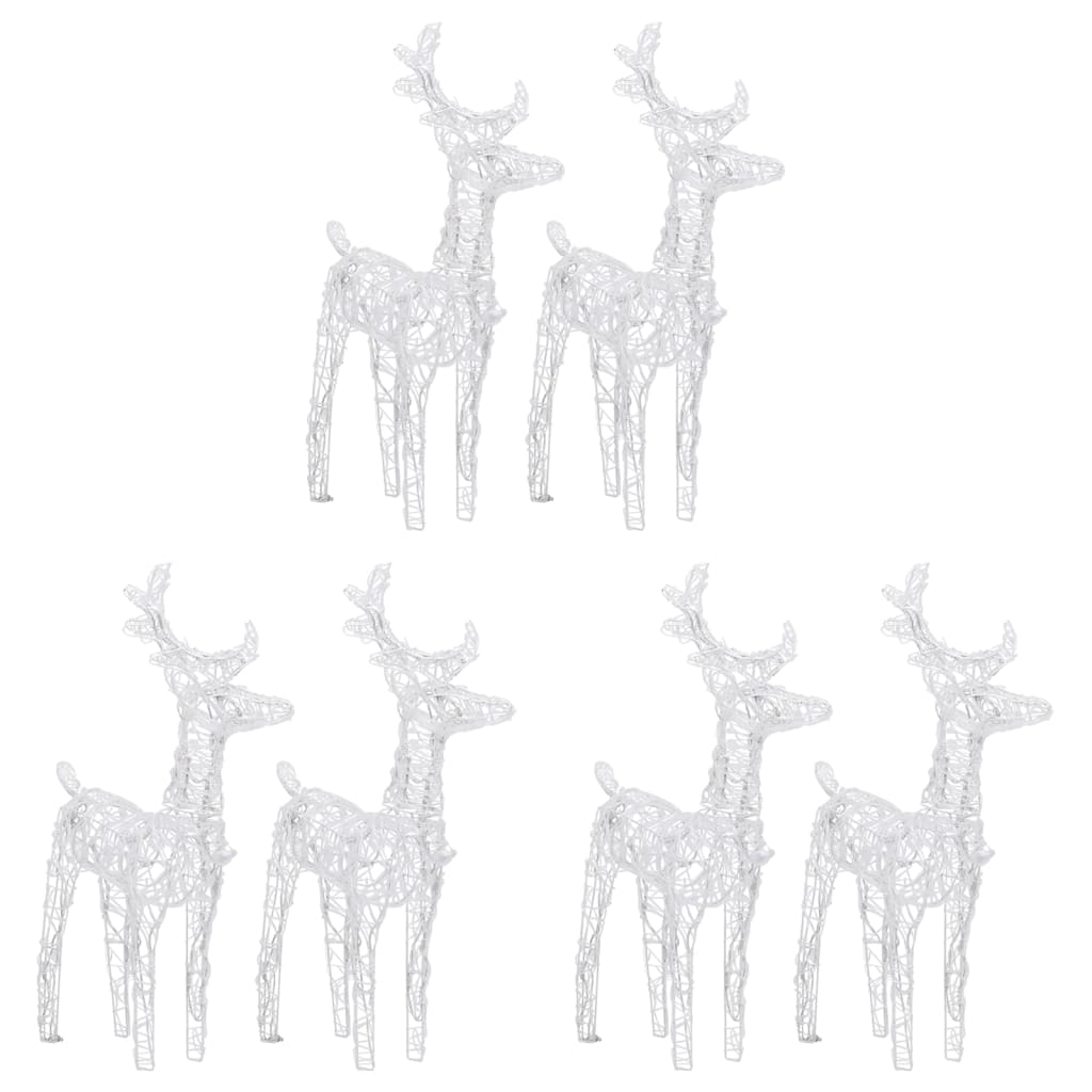 Christmas Reindeers 6 Pcs 240 Leds Acrylic