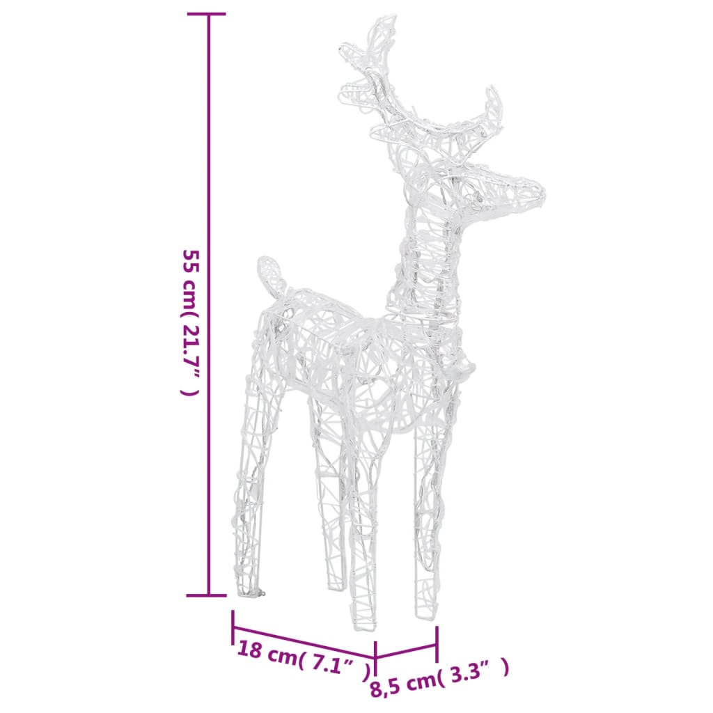 Christmas Reindeers 6 Pcs 240 Leds Acrylic