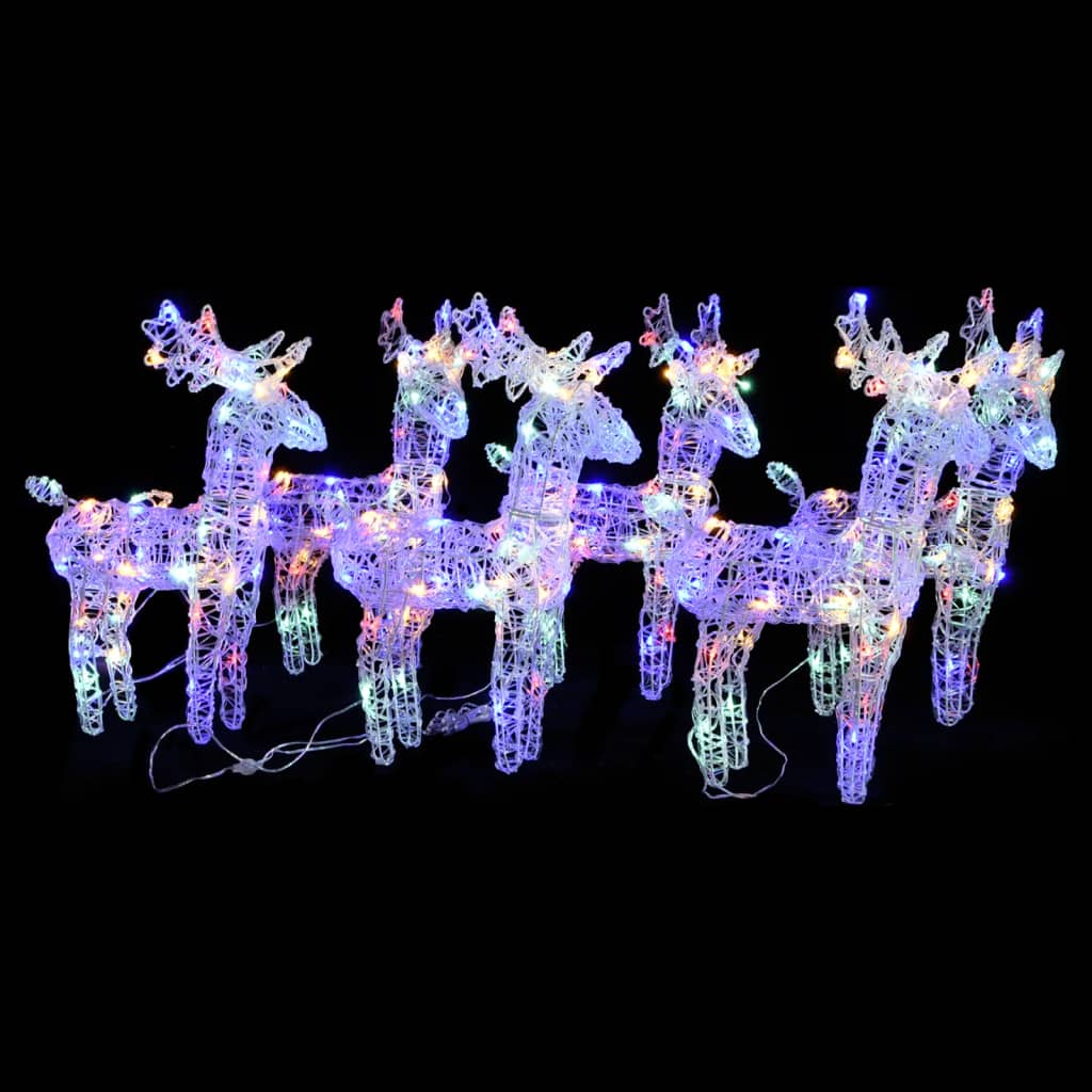 Christmas Reindeers 6 Pcs 240 Leds Acrylic