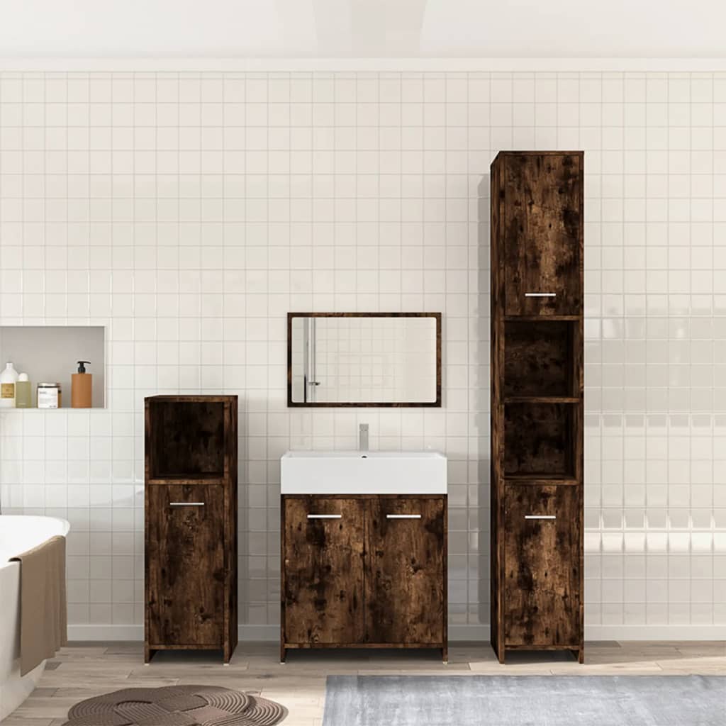 4 Piece Bathroom Furniture Set Engineered Wood