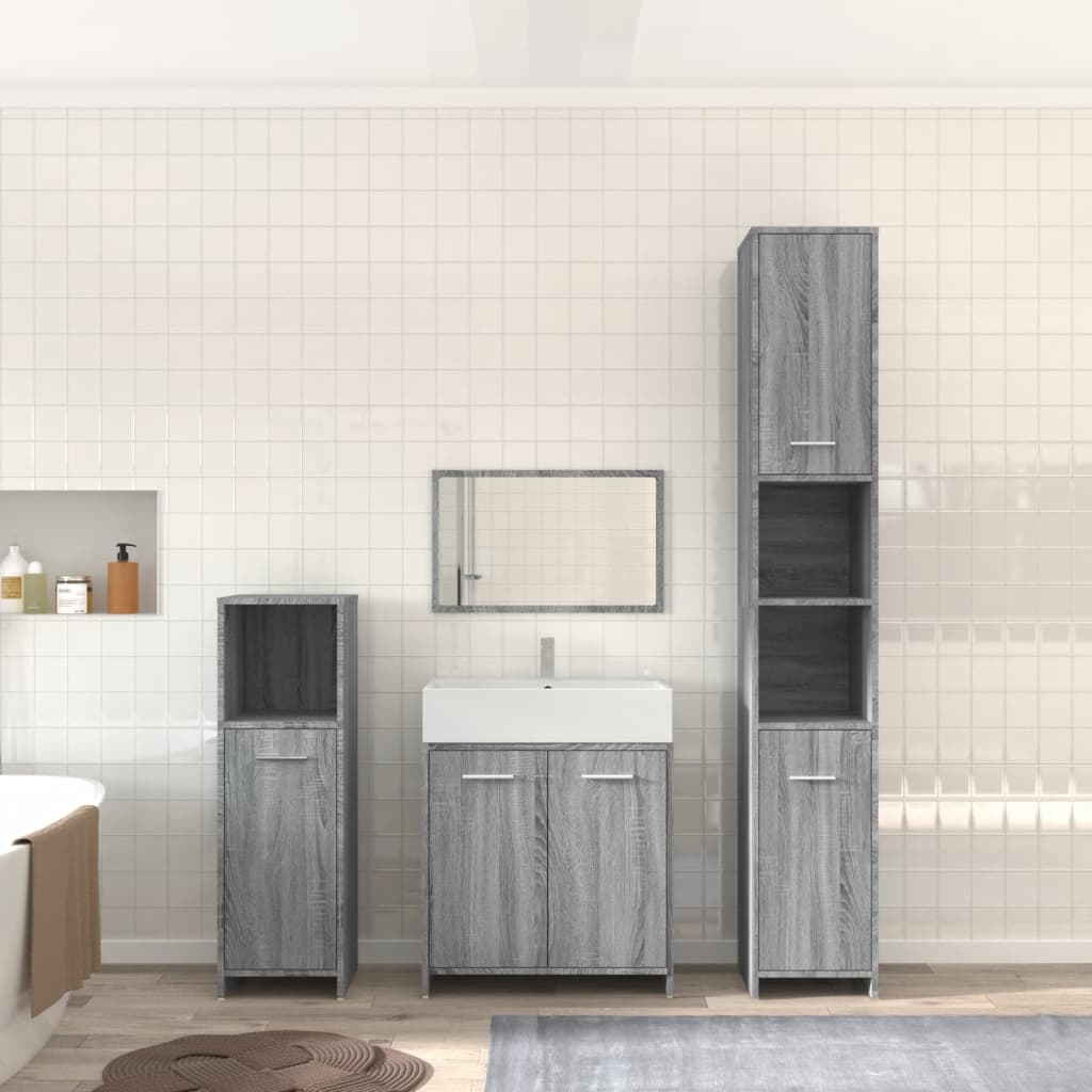 4 Piece Bathroom Furniture Set Engineered Wood