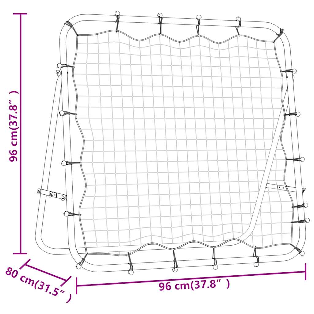 Adjustable Football Kickback Rebounder 96X80X96 Cm Steel And Pe