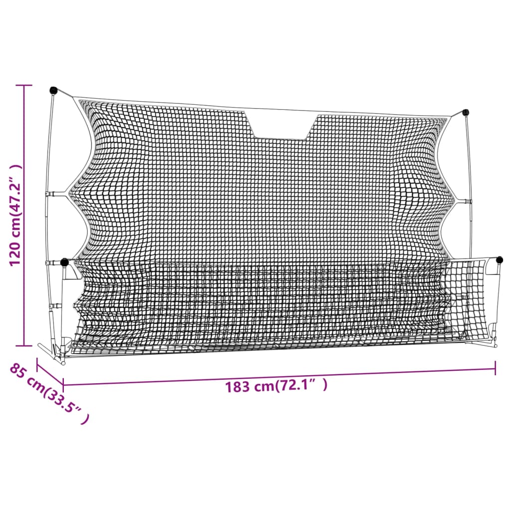 Football Rebounder Net Black And Yellow 183X85X120 Cm Polyester
