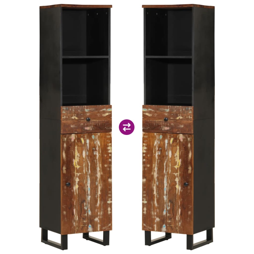 Bathroom Cabinet 38X33X160 Cm Solid Wood Reclaimed