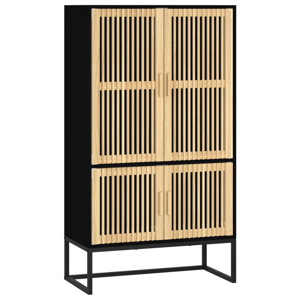 Highboard Black 70X35X125 Cm Engineered Wood