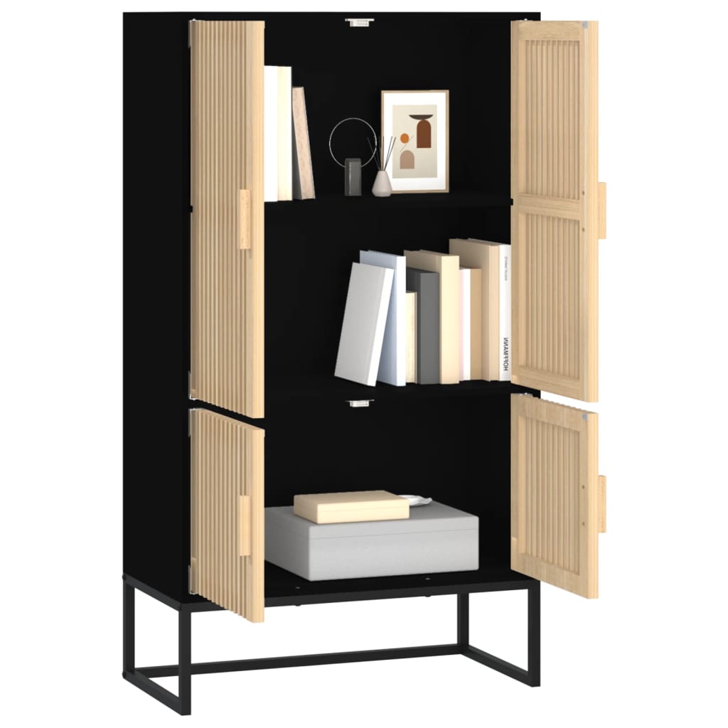 Highboard Black 70X35X125 Cm Engineered Wood