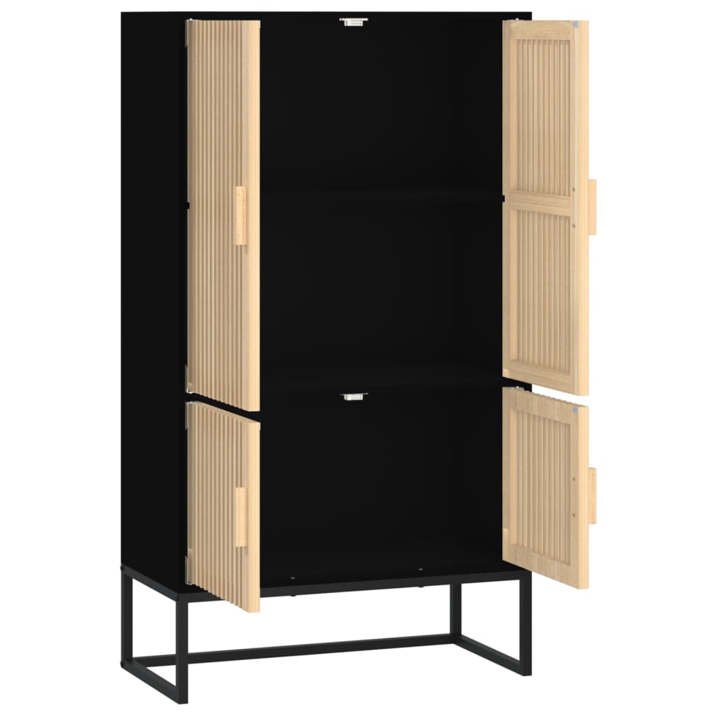 Highboard Black 70X35X125 Cm Engineered Wood