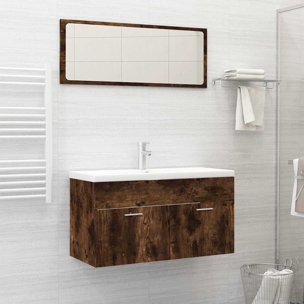 Bathroom Cabinet With Mirror Engineered Wood