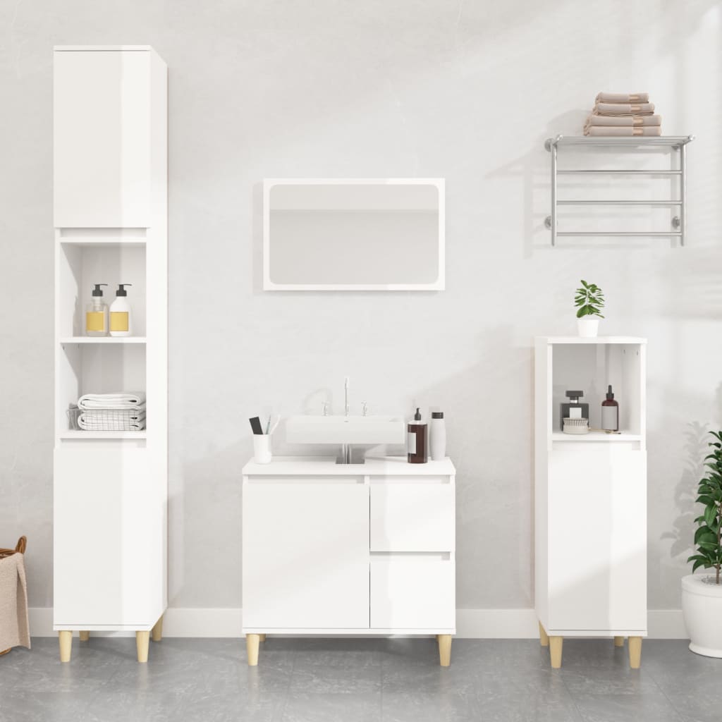 Bathroom Cabinet 30X30X190 Cm Engineered Wood