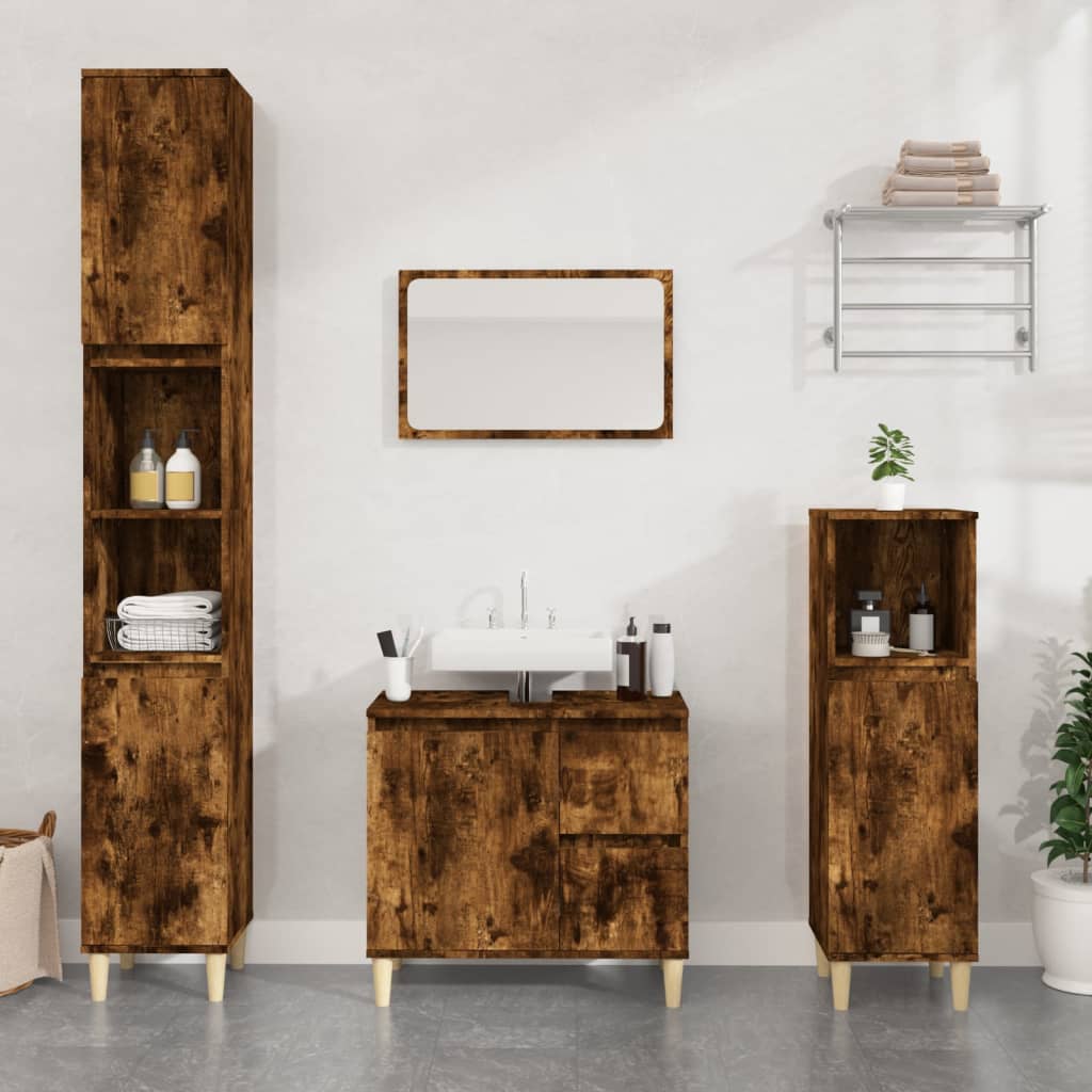 Bathroom Cabinet 30X30X190 Cm Engineered Wood
