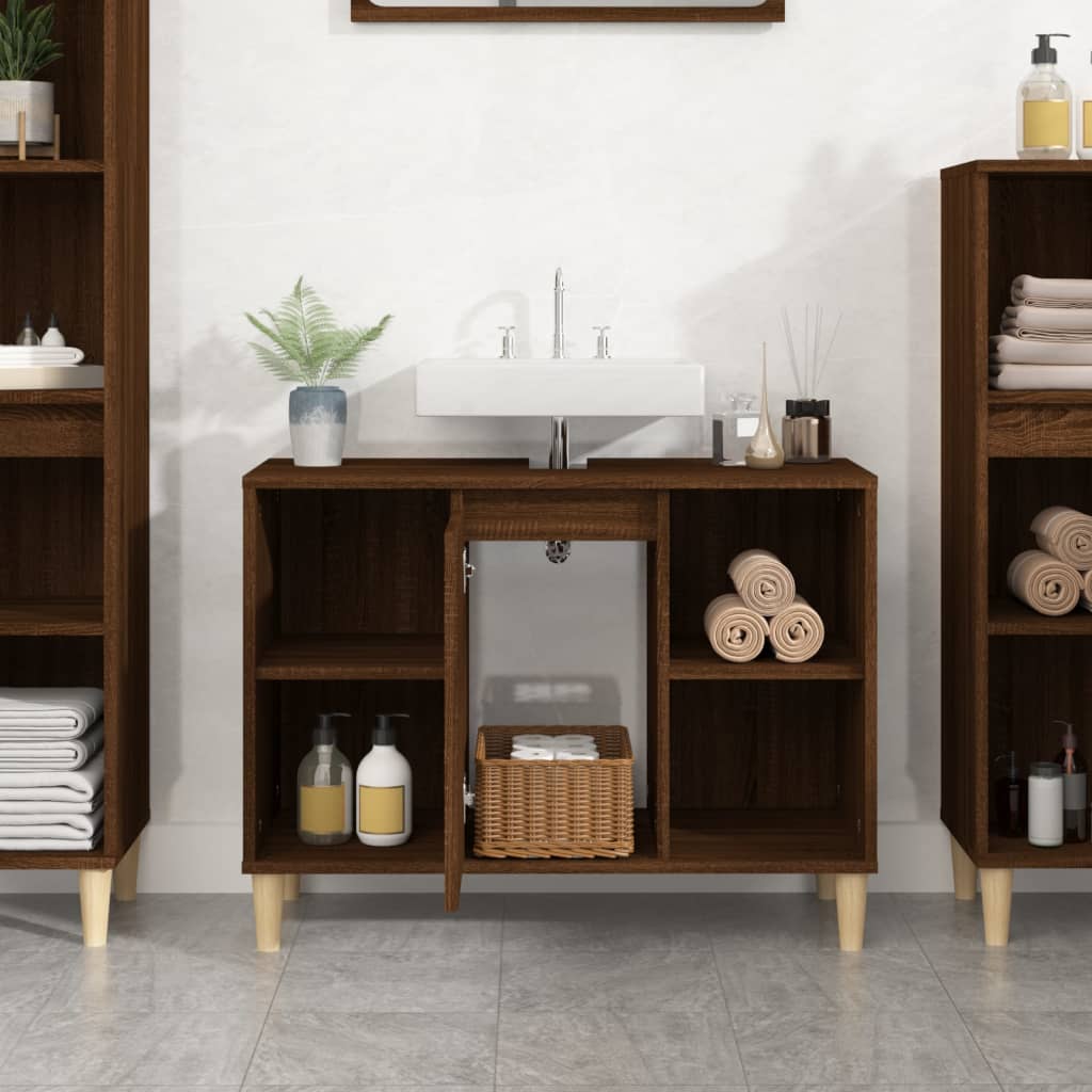 Sink Cabinet 80X33X60 Cm Engineered Wood